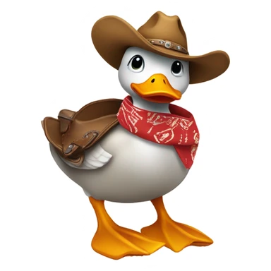 Duck in a cowboy outfit  sticker