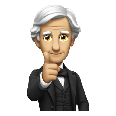 Ralph Waldo Emerson with his hand presenting something sticker