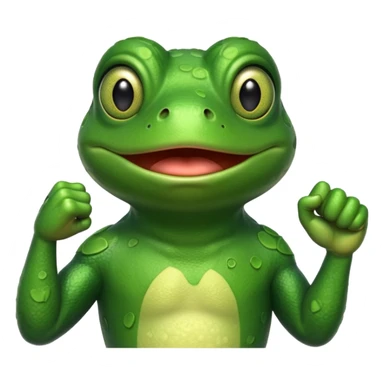 Frog with raised fist sticker