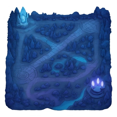 League of Legends style game board in blue and violet colors sticker