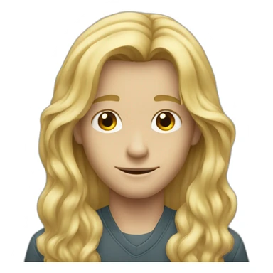young blond man with long hair sticker
