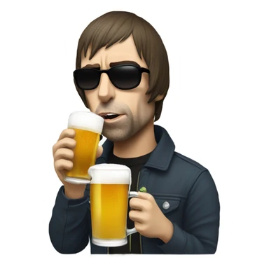 liam gallagher drinking beer sticker