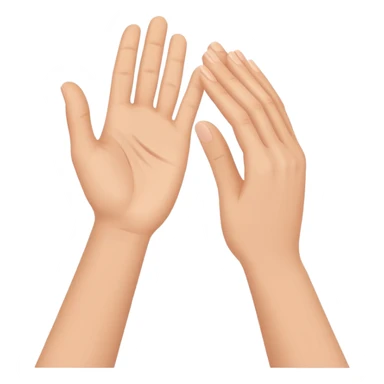 clapping hands emoji, side view, simple flat design, vector, white background sticker