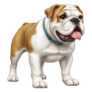 Dog english Bulldog full body sticker