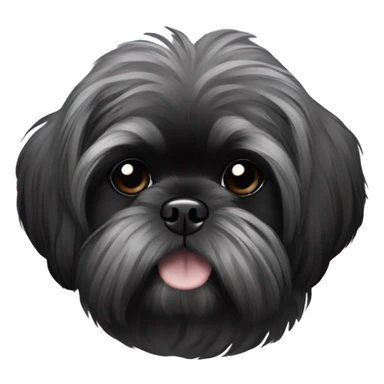 Black shitzu black fur sticker