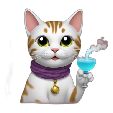 Cat with a hookah sticker