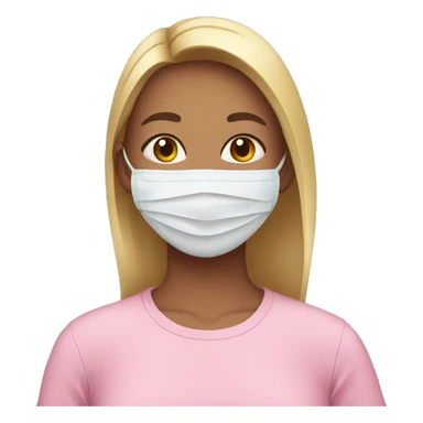 girl wearing face mask pink shirt  sticker