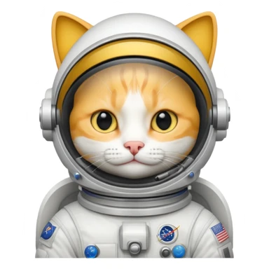 yellow cat white  Astronaut sticker