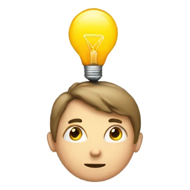 boy with idea focus in his head sticker