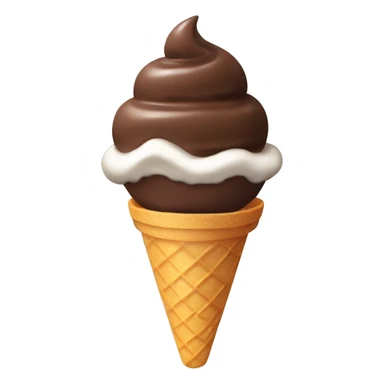 chocolate ice cream swirl with a halo sticker