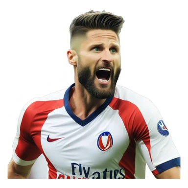 Olivier Giroud célébrant un succès  sticker