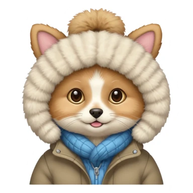 pet in winter outfit sticker