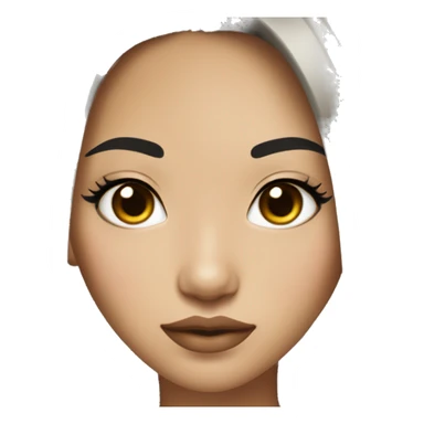 Girl with black medium hair, Asian but pretty, full lips, tanned skin sticker