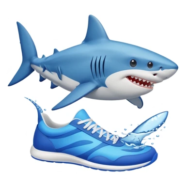 tiburon con tenis azules  sticker