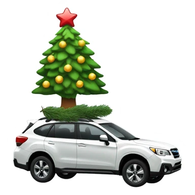 Subaru with a Christmas tree ontop sticker