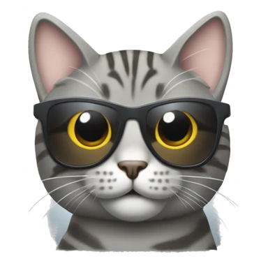 gray tabby cat with sun glasses sticker