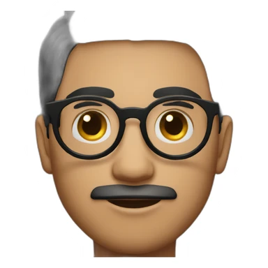 indian guy with round glasses with fair skin with straight hair with round fully circular glasses black eyes black hair sticker