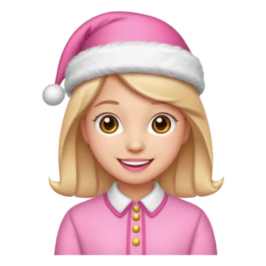 Cute christmas emoji pink and preppy sticker