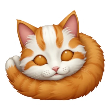 ginger and white small cat upside down with eyes closed sticker