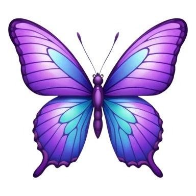 Purple butterfly with sharp ends on each wing sticker