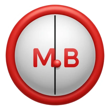 Pull-ball with MB written in the circle in on it sticker