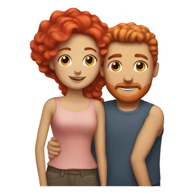 Red haired white couple in love sticker