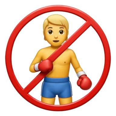 traffic sign style emoji of no boxing allowed sticker