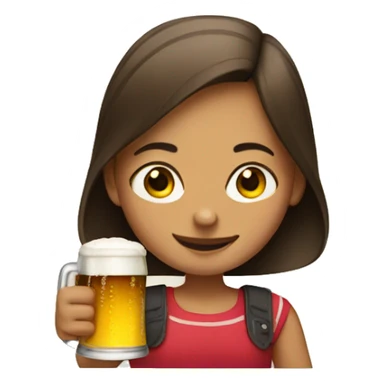 Girl with beer sticker