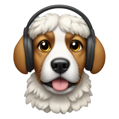 dog wearing ear muffs sticker