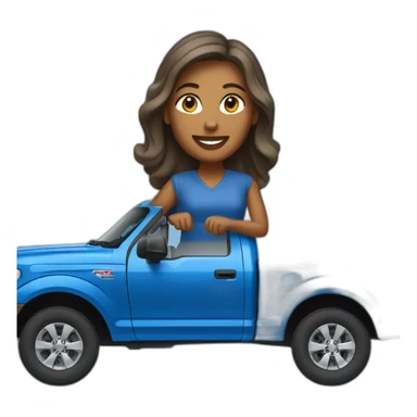 Woman driving Blue ford f150 sticker