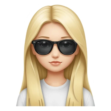 girl with long blonde straight hair wearing black ray ban sunglasses  sticker