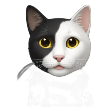 Bisou chat noir et blanc sticker