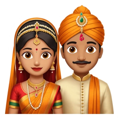 South indian wedding bride and groom sticker