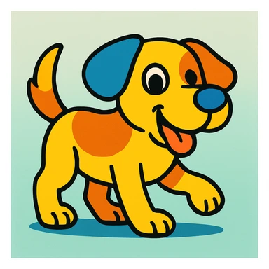 dog in vibrant toon style sticker