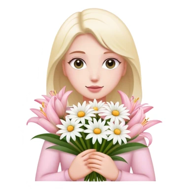 Weiße Gänseblümchen und rosa Lilien sticker