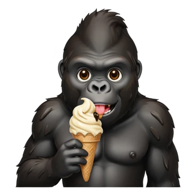 Gorilla eating ice cream sticker