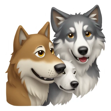 wolf and dog sticker