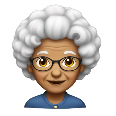 old lady with afro hair sticker