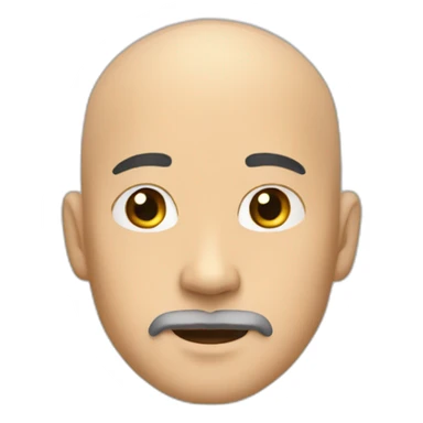 asian Bald man with facial hair on chin sticker
