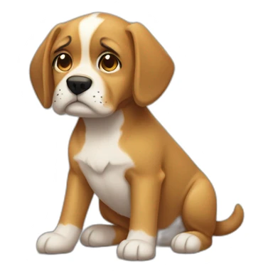carita de perrito triste sticker