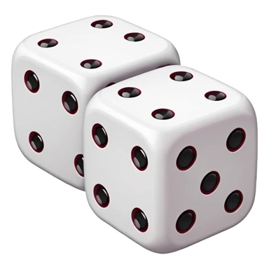 two dices in with burgundy details sticker