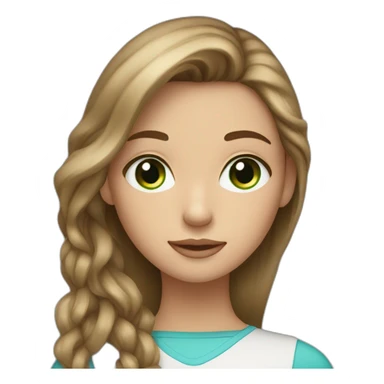 girl, brown hair with blonde highlights, one blue eye and one green eye sticker