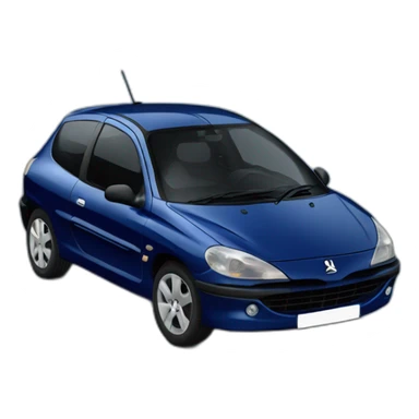 a dark blue Peugeot 206 sticker