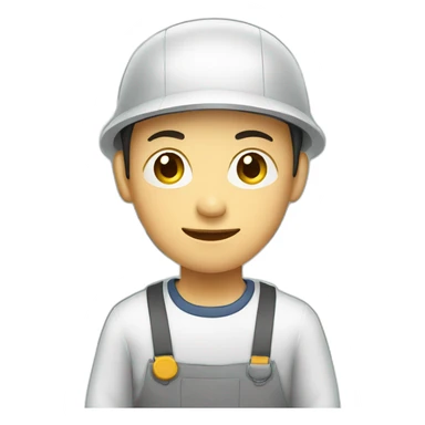 Chinese man in a factory sticker