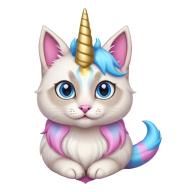 Siamese cat with a unicorn horn sticker