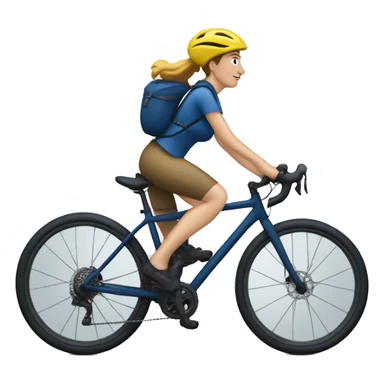 bikepacking white woman on a dark blue bike sticker