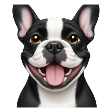 Black french bulldog smiling  sticker