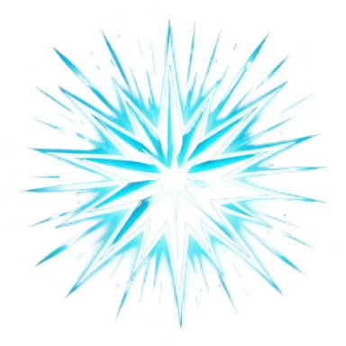 Glitter Cian Star Explosion sticker