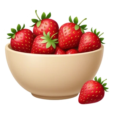 strawberries in beige bowl sticker