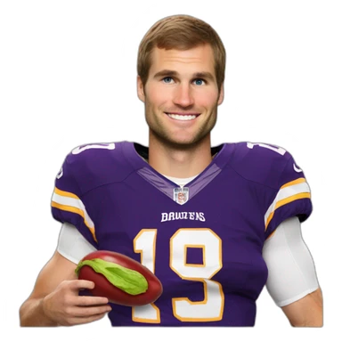 kirk cousins holding eggplant sticker